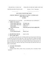 ĐỀ CƯƠNG CHI TIẾT HỌC PHẦN: TÀI CHÍNH CÔNG (PUBLIC FINANCE)