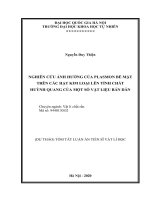 NGHIÊN CỨU ẢNH HỞNG CỦA PLASMON BỀ MẶT TRÊN CÁC HẠT KIM LOẠI LÊN TÍNH CHẤT HUỲNH QUANG CỦA MỘT SỐ VẬT LIỆU BÁN DẪN