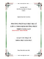 PHƯƠNG PHÁP DẠY HỌC ĐỊA LÍ LỚP 11 THEO ĐỊNH HƯỚNG PHÁT TRIỂN NĂNG LỰC