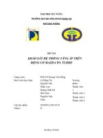 ĐỀ TÀI KHẢO SÁT HỆ THỐNG TĂNG ÁP TRÊN ĐỘNG CƠ MAZDA WL TURBO