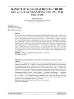 HÀNH VI SỬ DỤNG CHATBOT CỦA THẾ HỆ GEN Z TẠI CÁC NGÂN HÀNG THƯƠNG MẠI VIỆT NAM