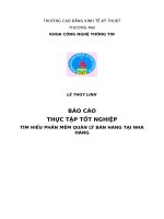 BÁO CÁO THỰC TẬP TỐT NGHIỆP TÌM HIỂU PHẦN MỀM QUẢN LÝ BÁN HÀNG TẠI NHÀ HÀNG