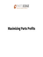 MAXIMIZING PARTS PROFITS: A FOUR-STEP STRATEGY