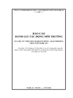 báo cáo đánh giá tác động môi trường của dự án nhà máy radiant opto electronics việt nam nghệ an