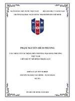 các nhân tố tác động đến thương mại song phương việt nam liên hệ từ mô hình trọng lực