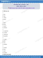 ĐỀ KIỂM TRA CUỐI KÌ 2 – ĐỀ 1 MÔN: TIẾNG ANH 4