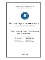 Báo cáo thực tập tốt nghiệp: Phân tích hoạt động sản xuất kinh doanh của công ty TNHH thương mại và dịch vụ 3S Việt Nam