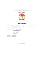 đề tài ảnh hưởng của ô nhiễm môi trường không khí đô thị đến sức khỏe cộng đồng tại thành phố hà nội