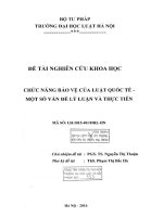 Đề tài nghiên cứu khoa học: Chức năng bảo vệ của Luật Quốc tế - Một số vấn đề lý luận và thực tiễn