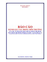 báo cáo đánh giá tác động môi trường của dự án doanh trại trung đoàn bộ binh 8sư đoàn bộ binh 395quân khu 3 giai đoạn 1 địa điểm thực hiện xã nam tiến và bình minh huyện nam trực tỉnh nam định