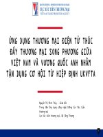 ỨNG DỤNG THƯƠNG MẠI ĐIỆN TỬ THÚC ĐẨY THƯƠNG MẠI SONG PHƯƠNG GIỮA VIỆT NAM VÀ VƯƠNG QUỐC ANH NHẰM TẬN DỤNG CƠ HỘI TỪ HIỆP ĐỊNH UKVFTA