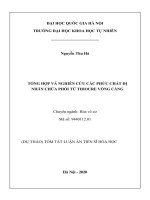 TỔNG HỢP VÀ NGHIÊN CỨU CÁC PHỨC CHẤT DỊ NHÂN CHỨA PHỐI TỬ THIOOURE VÒNG CÀNG