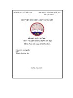 bài tiểu luận giữa kỳ truyền thông mạng xã hội đề tài phân tích mạng xã hội facebook