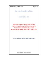 hiệu quả cho vay chương trình hộ cận nghèo tại phòng giao dịch ngân hàng chính sách xã hội huyện phong điền tỉnh thừa thiên huế