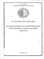 Kỷ yếu hội thảo khoa học: Đánh giá tác động của TPP đối với hệ thống pháp luật thuế và dịch vụ tài chính ở Việt Nam