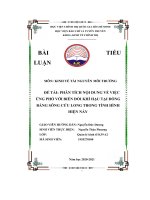 phân tích nội dung về việc ứng phó với biến đổi khí hạu tại đồng bằng sông cửu long trong tình hình hiện này