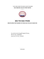 bài thi học phần môn phương pháp nghiên cứu khoa học xã hội và nhân văn
