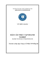 Báo cao thực tập tốt nghiệp: Thực trạng hoạt động sản xuất tại công ty cổ phần VPP Hồng Hà