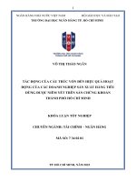 tác động của cấu trúc vốn đến hiệu quả hoạt động của các doanh nghiệp sản xuất hàng tiêu dùng được niêm yết trên sàn chứng khoán thành phố hồ chí minh