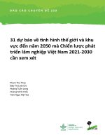 31 DỰ BÁO VỀ TÌNH HÌNH THẾ GIỚI VÀ KHU VỰC ĐẾN NĂM 2050 MÀ CHIẾN LƯỢC PHÁT TRIỂN LÂM NGHIỆP VIỆT NAM 2021–2030 CẦN XEM XÉT