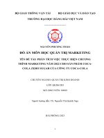 đề tài phân tích việc thực hiện chương trình marketing năm 2022 cho sản phẩm cocacola zero sugar của công ty coca cola
