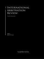 INTERNATIONAL ARBITRATION REVIEW TENTH EDITION EDITOR JAMES H CARTER L AWR EVIEWS 2019 LAW BUSINESS RESEARCH LTD