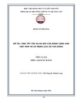 đề tài tính tất yếu sự ra đời của đảng cộng sản việt nam và sứ mệnh lịch sử của đảng