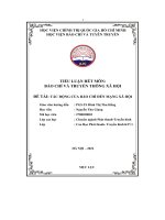 tiểu luận hết môn báo chí và truyền thông xã hội đề tài tác động của báo chí đến mạng xã hội