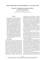 PROCEEDINGS OF THE 2018 CONFERENCE ON EMPIRICAL METHODS IN NATURAL LANGUAGE PROCESSING, PAGES 2023–2032 BRUSSELS, BELGIUM, OCTOBER 31 - NOVEMBER 4, 2018 2018 ASSOCIATION FOR COMPUTATIONAL LINGUISTICS 2023ENTITY LINKING WITHIN A SOCIAL MEDIA PLATFORM: A CA