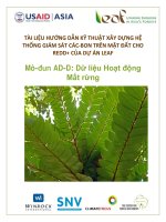 TÀI LIỆU HƯỚNG DẪN KỸ THUẬT XÂY DỰNG HỆ THỐNG GIÁM SÁT CÁC- BON TRÊN MẶT ĐẤT CHO REDD  CỦA DỰ ÁN LEAF MÔ-ĐUN AD-D: DỮ LIỆU HOẠT ĐỘNG MẤT RỪNG