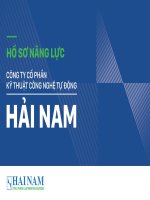 HỒ SƠ NĂNG LỰC CÔNG TY CỔ PHẦN KỸ THUẬT CÔNG NGHỆ TỰ ĐỘNG HẢI NAM