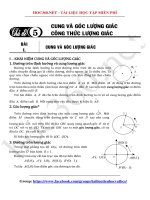 CUNG VÀ GÓC LƯỢNG GIÁC - CÔNG THỨC LƯỢNG GIÁC