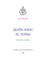 ANNIE BESANT QUYỀN NĂNG TƯ TƯỞNG ĐIỂM CAO