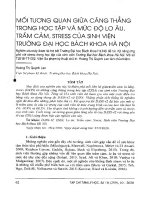 MỐI TƯƠNG QUAN GIỮA CĂNG THANG TRONG HỌC TẬP VÀ MỨC ĐỘ LO ÂU, TRẦM CẢM, STRESS CỦA SINH VIÊN TRƯỜNG ĐẠI HỌC BÁCH KHOA HÀ NỘI