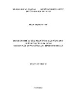 Luận văn thạc sĩ Chuyên ngành Quản lý xây dựng: Đề xuất một số giải pháp nâng cao năng lực quản lý dự án xây dựng tại Ban Xây dựng năng lực tình Ninh Thuận