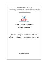 báo cáo thực tập tốt nghiệp tại công ty cổ phần transimex logistics