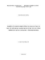 Luận văn thạc sĩ kỹ thuật: Nghiên cứu hoàn thiện công tác quản lý dự án đầu tư xây dựng tại Ban Quản lý dự án các công trình xây dựng Cam Ranh - Tỉnh Khánh Hòa