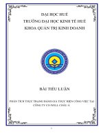 tiểu luận phân tích thực trạng đánh giá thực hiện công việc tại công ty co well châu á