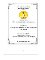 bài tập lớn giao tiếp trong kinh doanh kỹ năng giải quyết xung đột trong làm việc nhóm