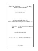 Luận án tiến sĩ luật học: Tổ chức thực hiện pháp luật bảo vệ môi trường đô thị ở Việt Nam hiện nay