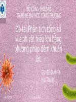 đề tàiphân tích tổng số vi sinh vật hiếu khí bằng phương pháp đếm khuẩn lạc