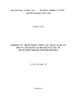 Luận văn thạc sĩ Chuyên ngành Quản lý xây dựng: Nghiên cứu công tác quản lý dự án đầu tư xây dựng tại Ban Quản lý dự án huyện Diên Khánh, tỉnh Khánh Hòa