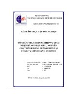 tiểu luận tổ chức thực hiện nghiệp vụ giao nhận hàng nhập khẩu nguyên container bằng đƣờng biển tại công ty liên doanh embassy