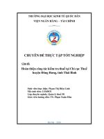Chuyên đề thực tập tốt nghiệp: Hoàn thiện công tác kiểm tra thuế tại Chi cục Thuế huyện Đông Hưng, tỉnh Thái Bình