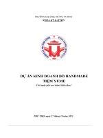 tiểu luận khởi nghiệp dự án kinh doanh đồ handmade tiệm yume