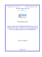 Luận văn thạc sĩ chuyên ngành khoa học môi trường: Đánh giá hiện trạng ô nhiễm môi trường do sản xuất tinh bột sắn và đề xuất phương án công nghệ khả thi xử lý nước thải nhà máy sản xuất tinh bột sắn