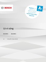 HƯỚNG DẪN SỬ DỤNG VÀ LẮP ĐẶT LÒ VI SÓNG BOSCH BEL523M 0, BEL524M 0