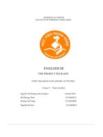 english iii the project package topic religion and leisure activities