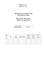 Biện pháp thi công bê tông_MOS for concrete work