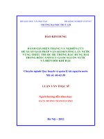 Luận văn thạc sĩ chuyên ngành Quy hoạch và quản lý tài nguyên nước: Đánh giá hiện trạng và nghiên cứu đề xuất giải pháp vận hành cống lấy nước vùng triều thuộc hệ thống Bắc Hưng Hải trong bối cảnh suy giảm nguồn nước và biến đổi khí hậu